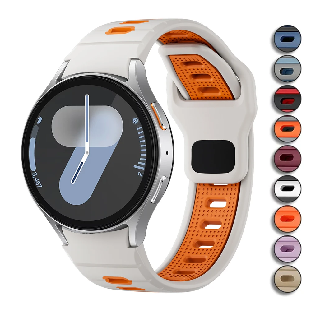 Strap for Samsung Galaxy Watch 7 6 4 Classic 5 Pro 40mm 44mm Silicone sport No Gaps wrist correa Bracelet Galaxy watch 7 band