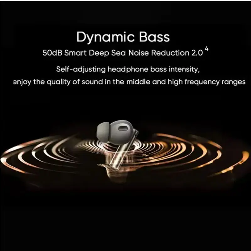 기존 Oppo Realme Buds Air 6 Pro 이어폰 Bluetooth 5.3 20H 배터리 고해상도 LDAC 50dB 소음 감소 2.0 무선 헤드폰