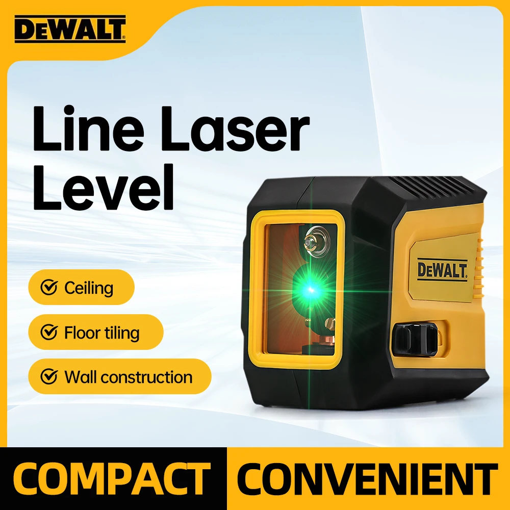 DEWALT  2-Lines Green Beam Horizontal And Vertical Mini Laser Level Rechargeable  High-Precision  Automatic Leveling Power Tools