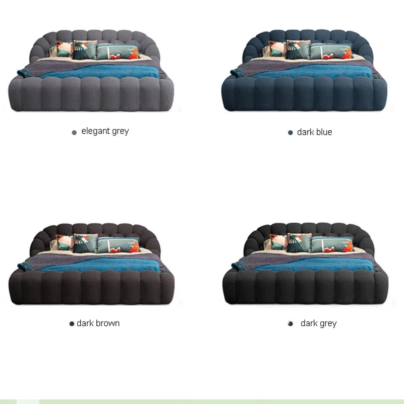 라이트 럭셔리 유럽 디자인 핑크 벨벳 원단 원목 헤드보드 침대 어린이용 더블 침대 프레임