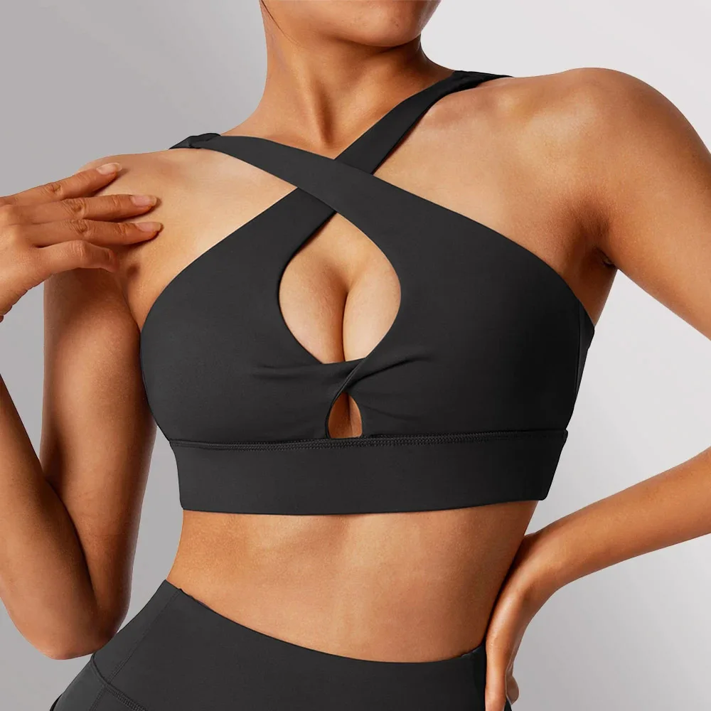 Abdominal tightening sports bra, women's fixed chest pad, beautiful back, high-strength fitness large bra OK16