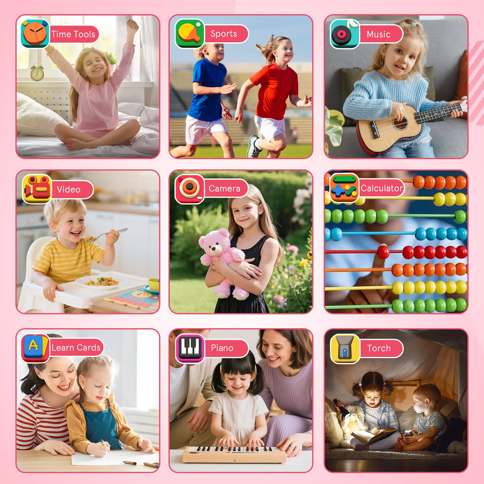 Jam Tangan Pintar Anak dengan - Smartwatch Pink Watches For Kids ulasan dan harga
