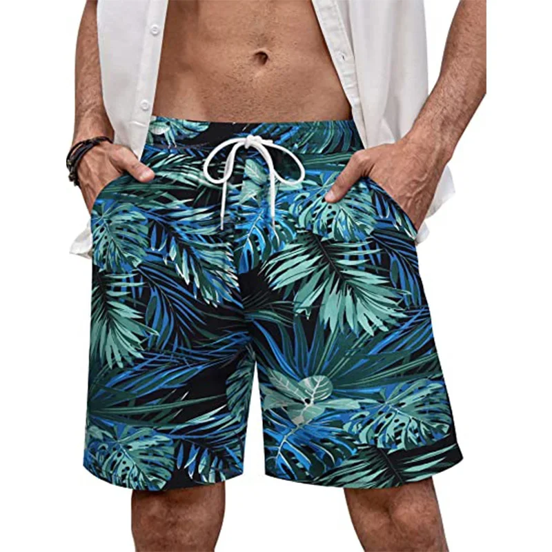 Pantaloncini da spiaggia per le vacanze Hawaii per uomo pantaloni corti Casual con fiore stampato in 3D pantaloncini da surf pantaloncini da bagno con fasciatura elastica costume da bagno