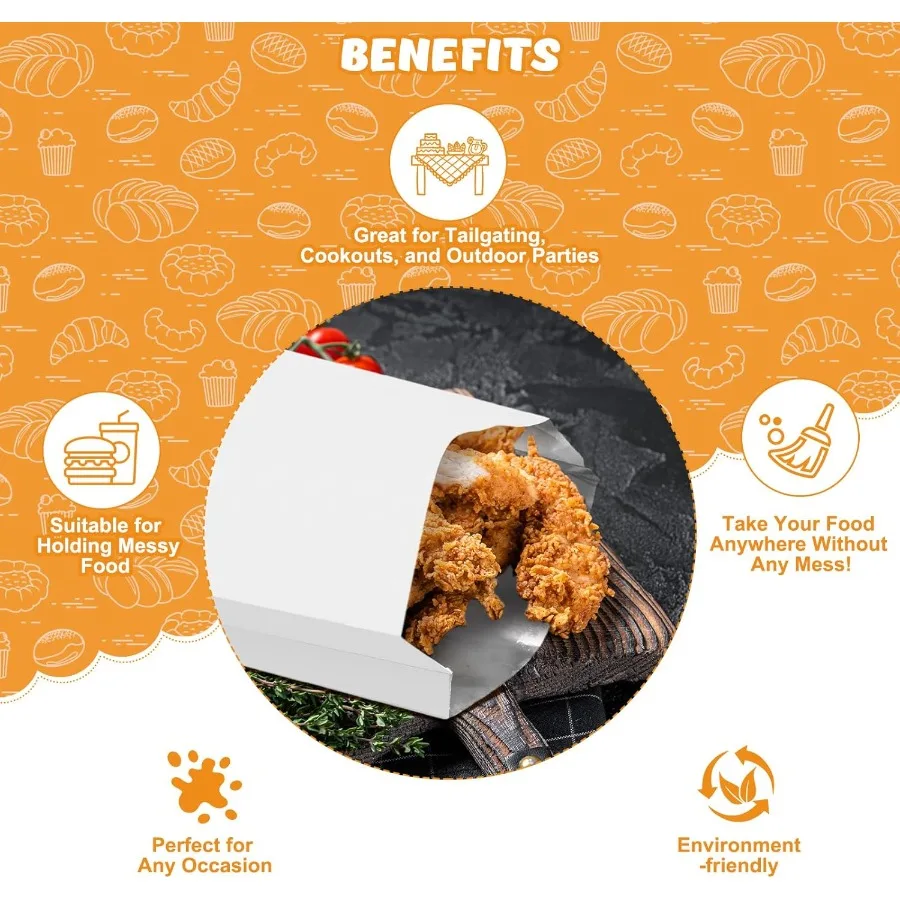 300 paquets d'enveloppement de sandwich en aluminium 4.7x1.6x8.7 sac isolé pour hot-dog avec feuille de papier résistante à la graisse pour le petit déjeuner des hamburgers L