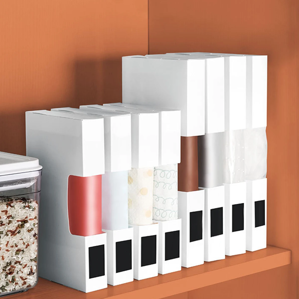 

Garbage Bag Drawer Storage Box Kitchen Stand Series Storage Bag Stand White Plastic Bags Can Be Easily Stored Simple