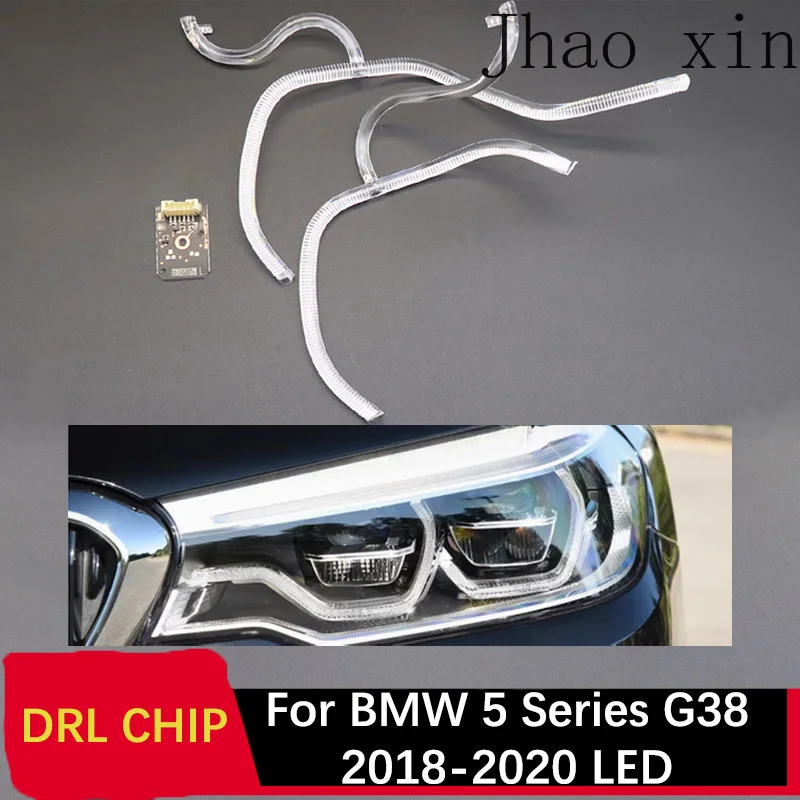 

Дневные ходовые огни для BMW 5 серии G38, светодиодные лампы DRL CHIP, трубка, 2018-2020, белые, с эффектом «ангельские глазки», плата управления, балласт