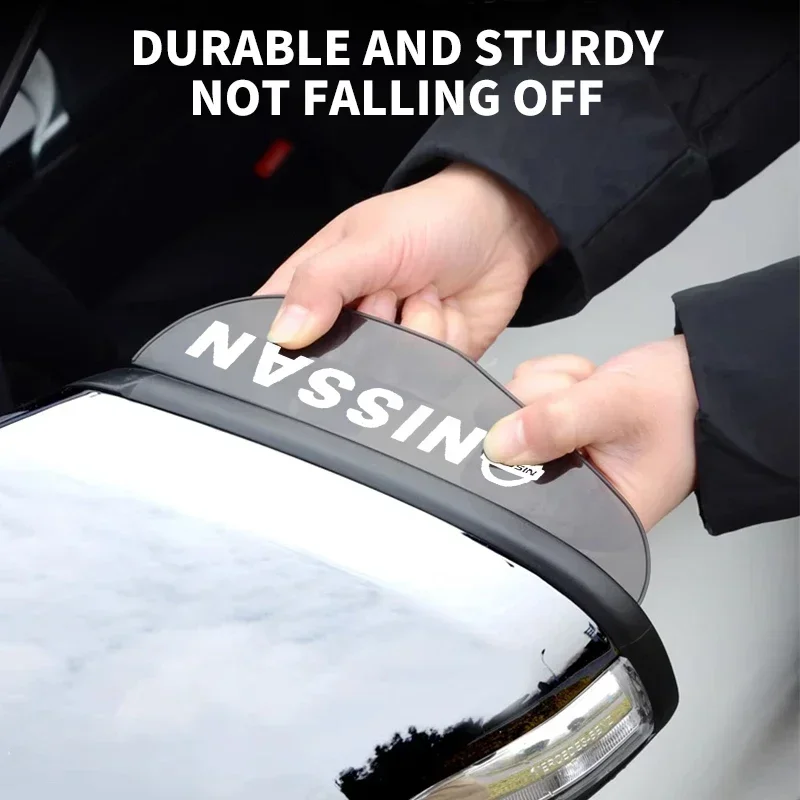 2pcs Car Rearview Mirror Rain Eyebrow Rain Shield Shade Protector Cover For Nissan X-trail Almera Qashqai Tiida Car Accessories