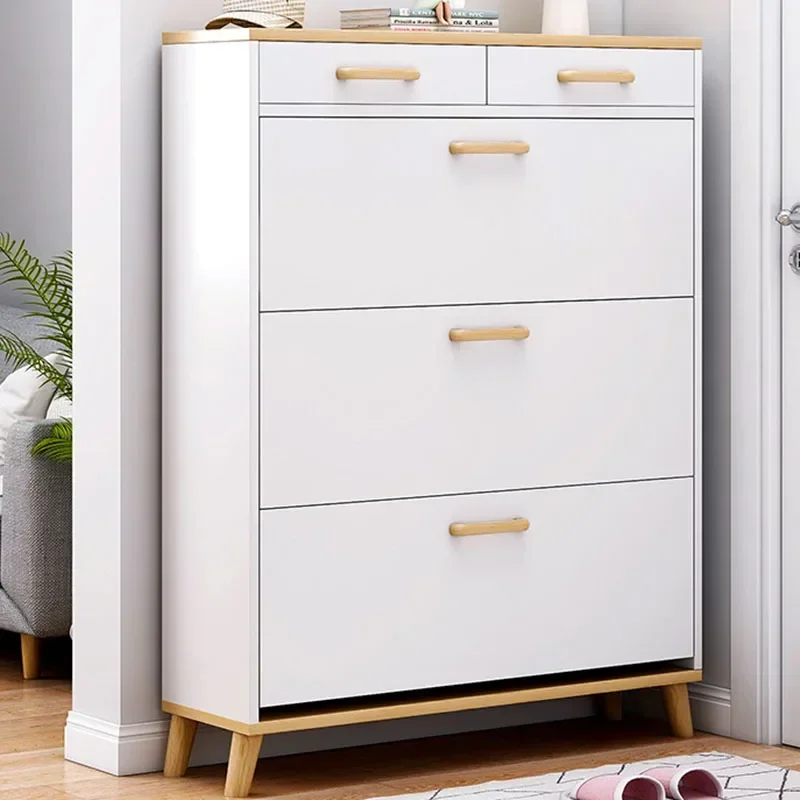 Ultra Thin White Shoe Cabinet 17 Cm Cupboards Bedroom Wooden Shoe Rack Portable Bedroom Grande Bedroom Hallway Furniture