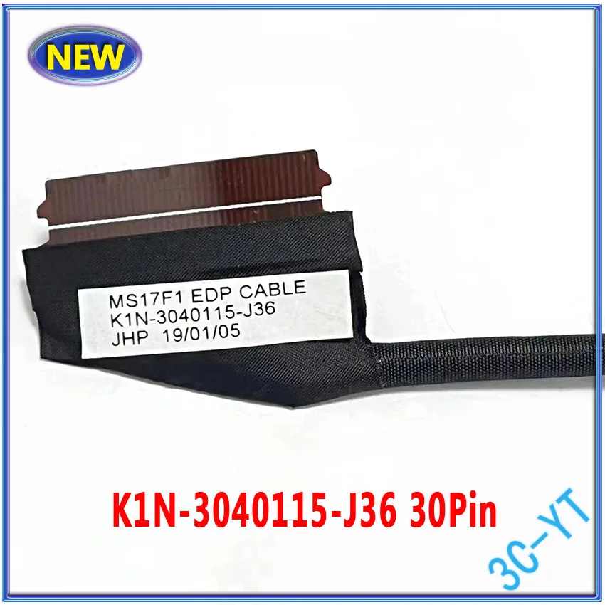 Imagem -03 - Cabo Flexível da Tela do Lcd Lvds 40pin Edp K1n3040203-h39 40pin K1n-3040115-j36 H39 Original para Msi Gf75 Ms17f3 Ms17f3 1pc