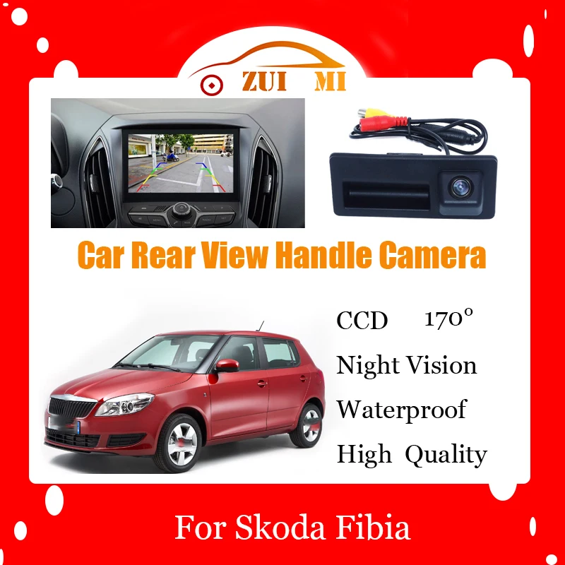 Car Reverse Rear View Camera For Skoda Fibia Waterproof CCD Full HD Night Vision Backup Parking Camera Dedicated car Waterproof