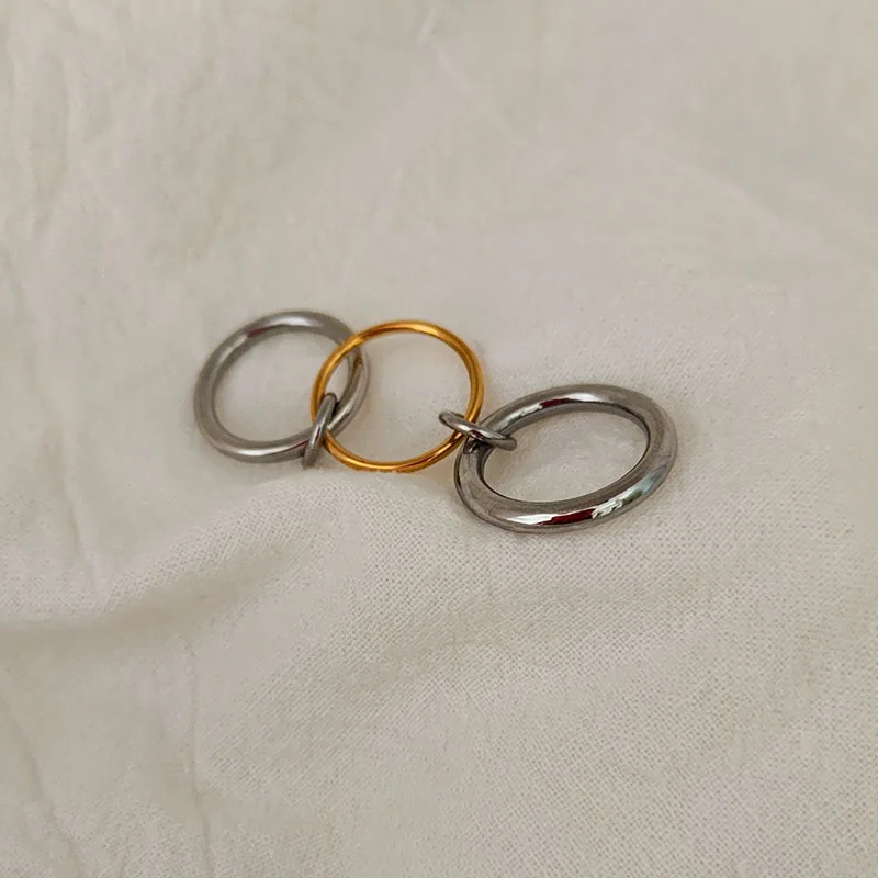 Trinity rings for women 3 layered rings for women stainless steel jewelry unique cool waterproof jewelry