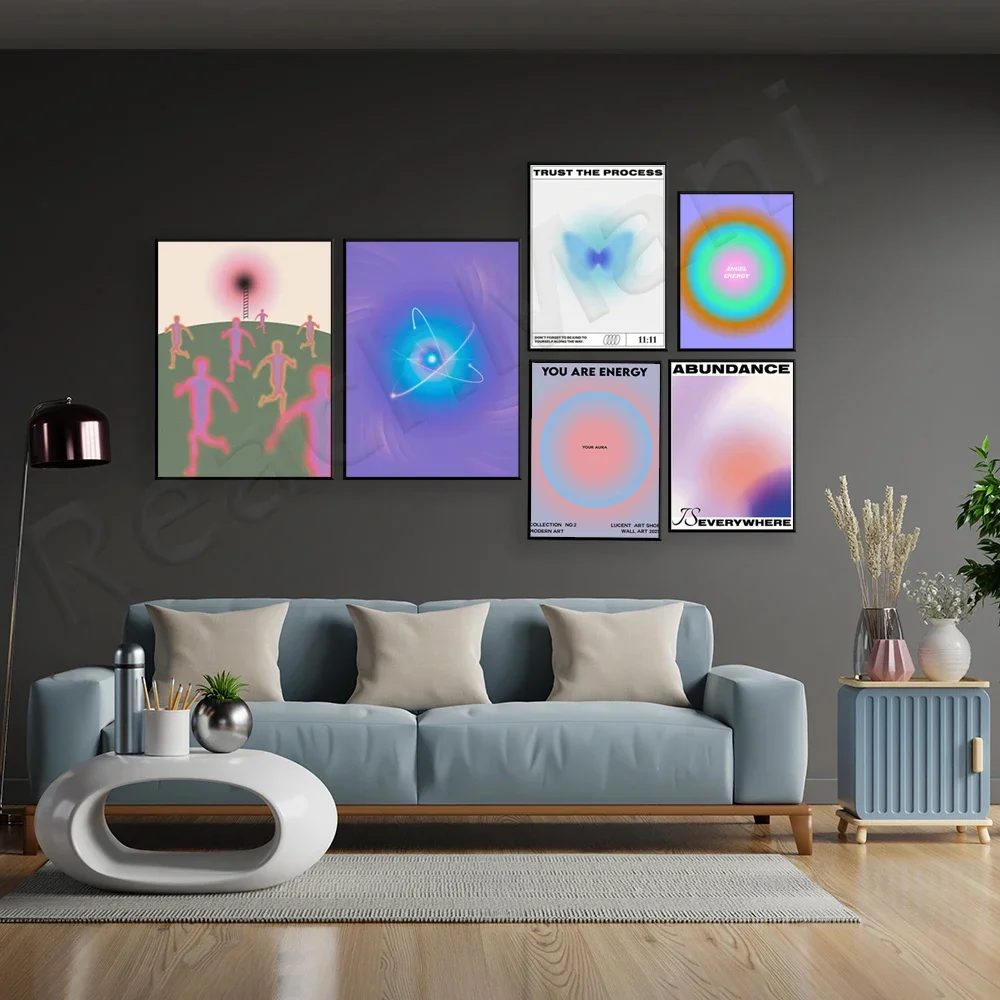 You are Energy - Your Aura Poster, Law of Attraction Print, Spiritual Gradient Quantum Home Decor Aesthetic Poster