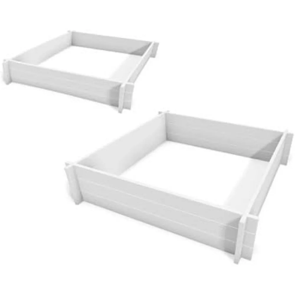 

New England Hudson Raised Garden Beds, 4'L x 4'W, Set of 2 White