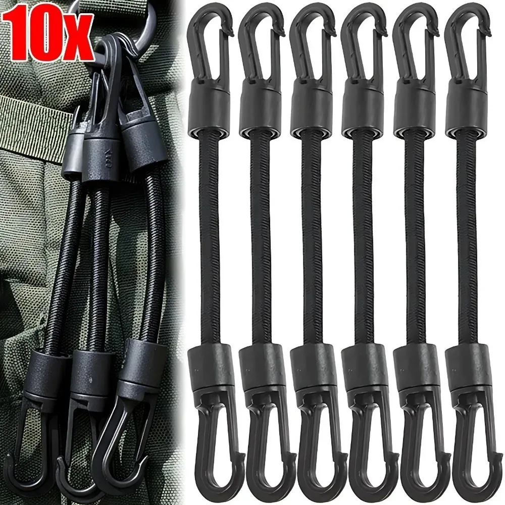 Shock Absorbing Bungee Cord with Hook Heavy Duty Elastic Rope for Car Roof Rack Bike Cargo Camping Tarp Gear Tie Down Strap Clip