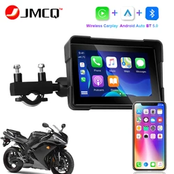 JMCQ GPS Navigation Motorcycle IPX7 Waterproof Apple Carplay Display Screen Portable Motorcycle Wireless Android Auto Monitor