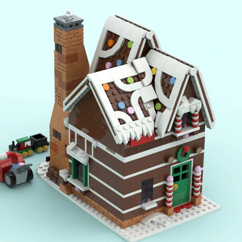 1532pcs MOC WinterVillageing GingerbreadHouse Festive Modular Cottage DIY Model Building Blocks Birthday Toys Gift