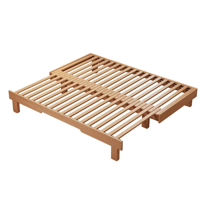 CX simple beech tatami bed modern 1.8 meters 1.5 solid wood double bed telescopic