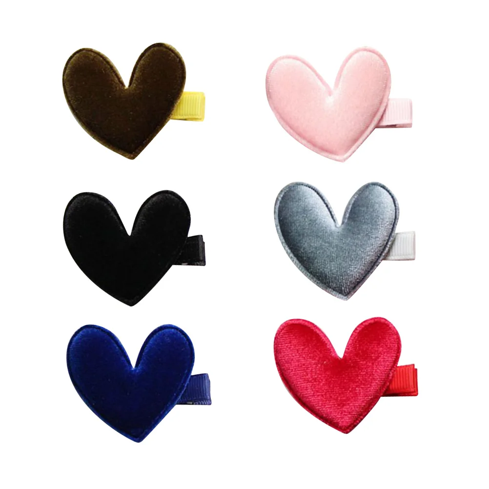 6 ชิ้นอุปกรณ์เสริมผม Love Heart Barrette คลิปเด็กสําหรับสาว Grace Elegant Hairpin รูป Hairclip เด็ก