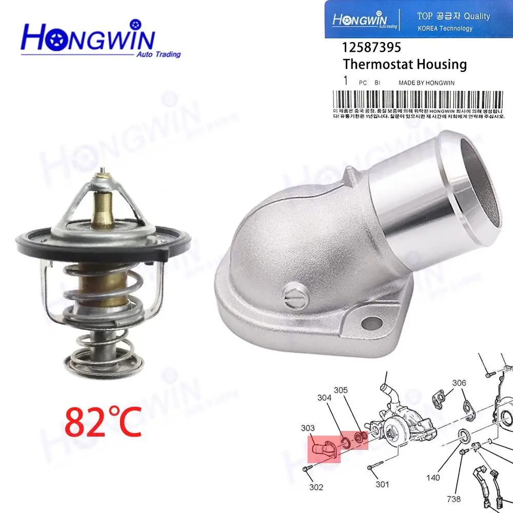 Carcasa de Termostato SET 12587395 12587397 8125873950 para Buick Rainier, Cadillac Escalade, Chevrolet Avalanche, GMC Canyon