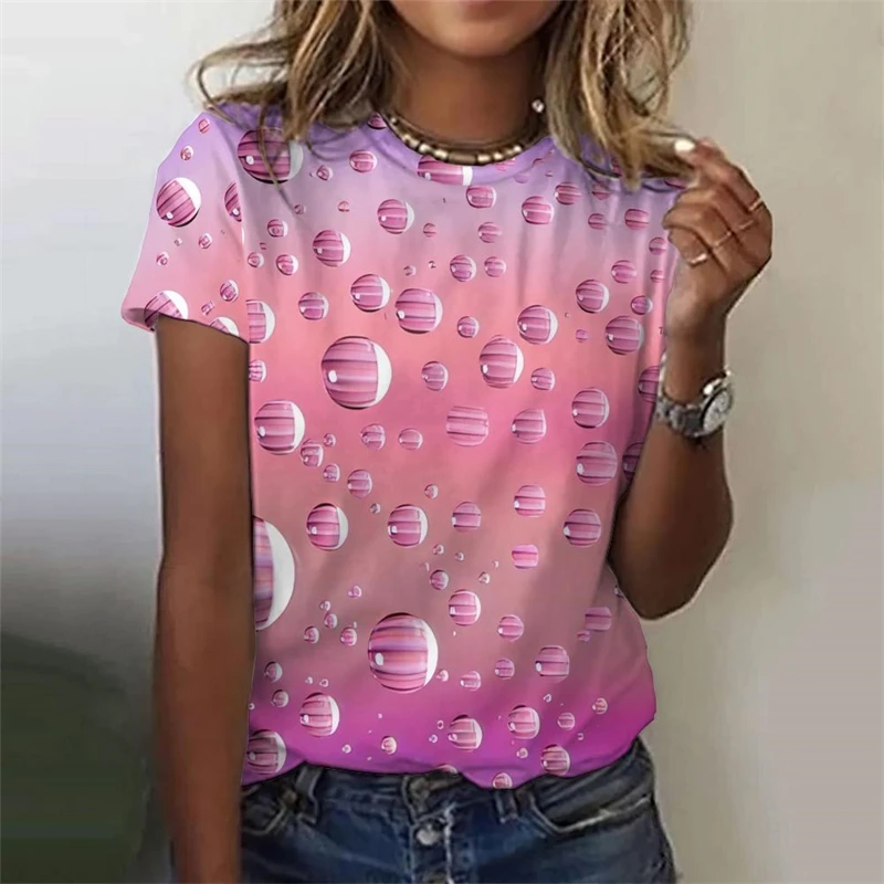 

3D Colorful Love Heart Print T Shirt Pretty Women's Clothing Ladies Fashion Casual TShirt Girls Oversized Short Sleeve Tops Tees