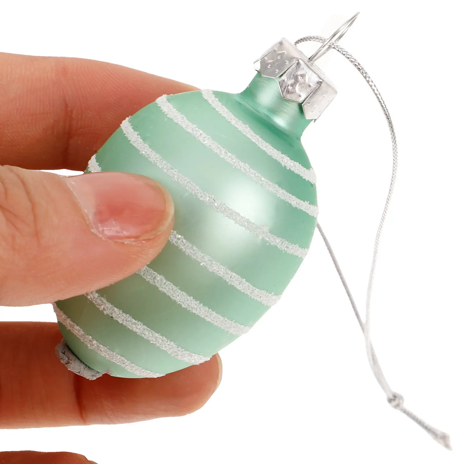12Pcs Glass Egg Hanging Ornaments Exquisite Easter Hanging Decorations Home Easter Party Decor Festival Style Egg Ornament