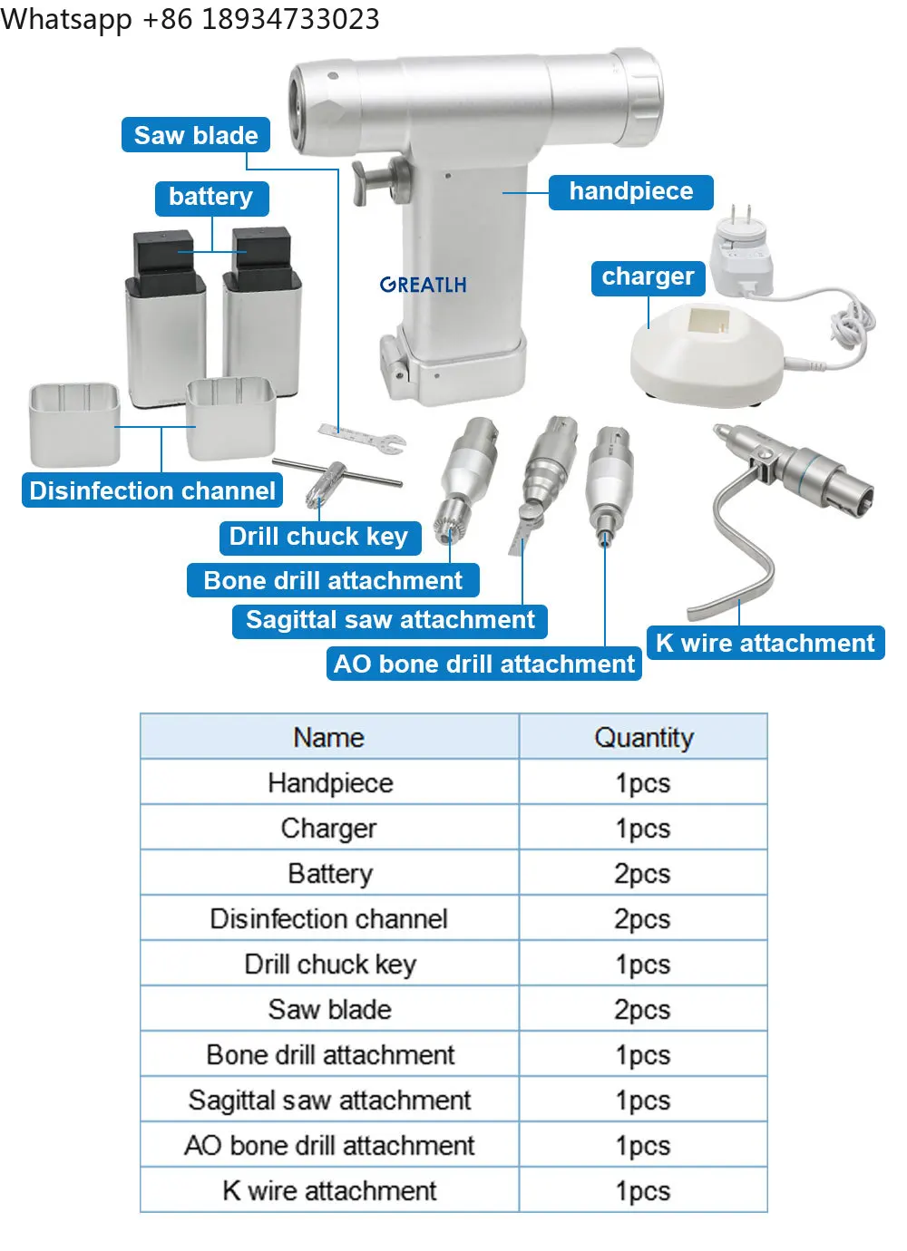 Micro Multi-functional  Set Bone Saw Multifunction  Power Drill Cannulated Bone Micro Electric Saw