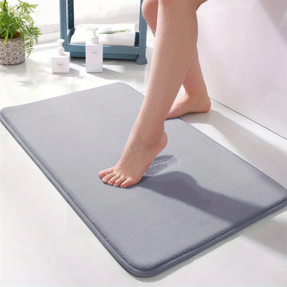 Super Absorbent Bath Mat Toilet entrance Anti Slip Mat Bathroom Accessories Coral Velvet Floor Mat Memory Foam Floor Mat