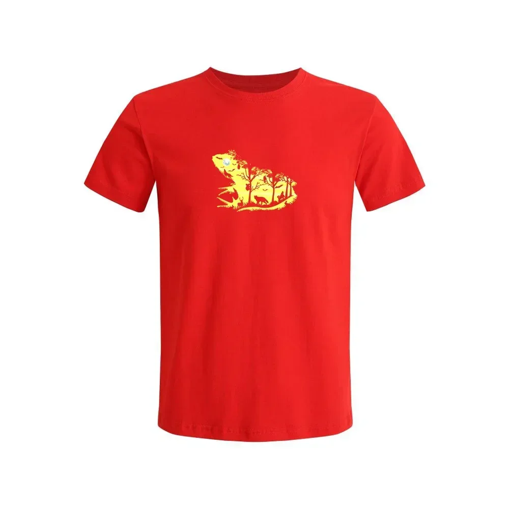 تي شيرت رجالي على طراز الغابة البرية ، تيشيرتات قصيرة الأكمام كبيرة الحجم ، موضة الصيف ، قطن جرافيك