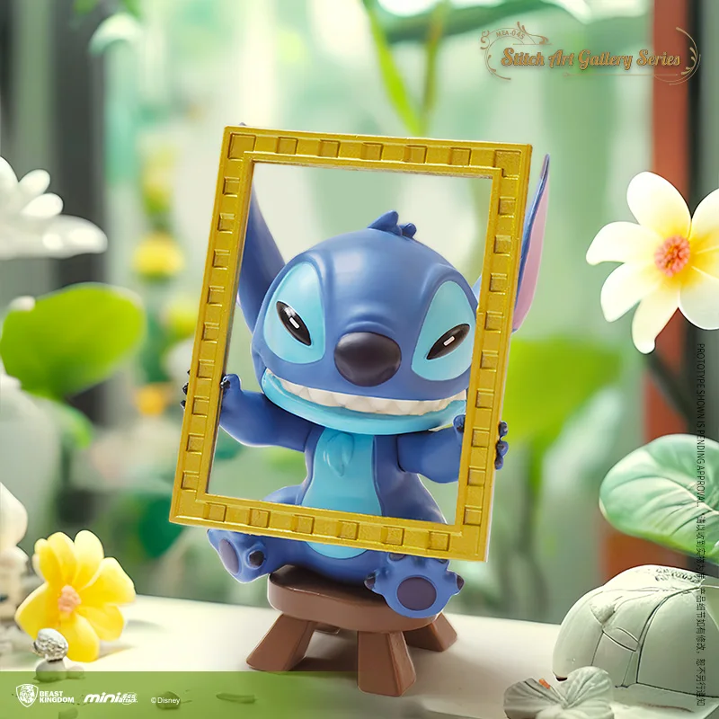 Genuine Disney Anime Stitch Art Museum Series Mini Figure Study Ornaments Children'S Collection Toys Christmas Gifts