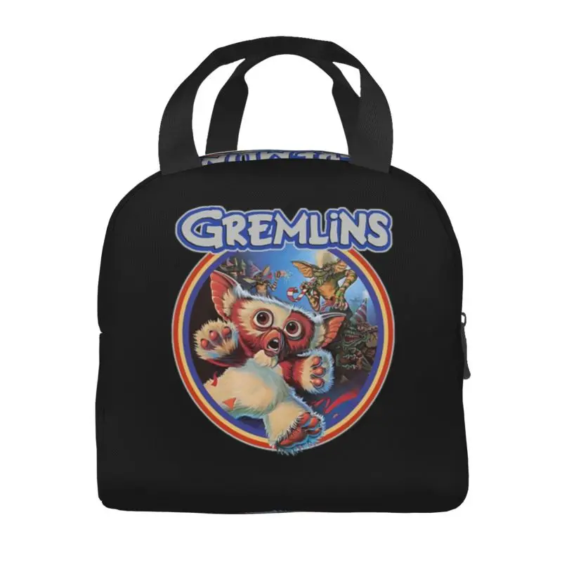 Custom Vintage Gizmo Gremlins Lunch Bag Sci Fi Movie Mogwai Monster Cooler Warm Insulated Lunch Boxes for Kids School Children