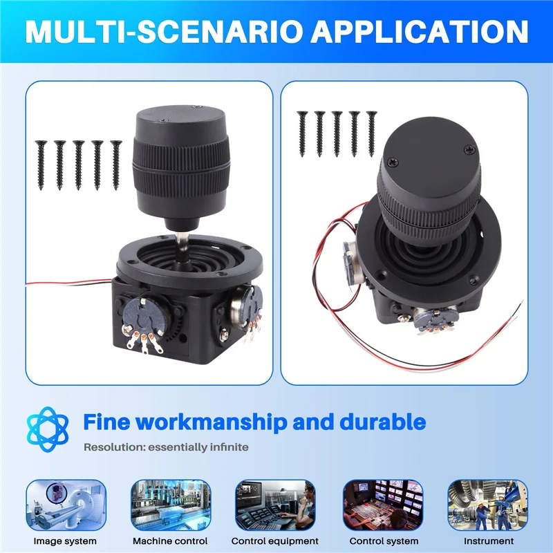 

ABZS 2X 3-осевой джойстик-потенциометр R300B-M2 5K 3D Security Yuntai Control Ball Machine Клавиатура Монитор Джойстик