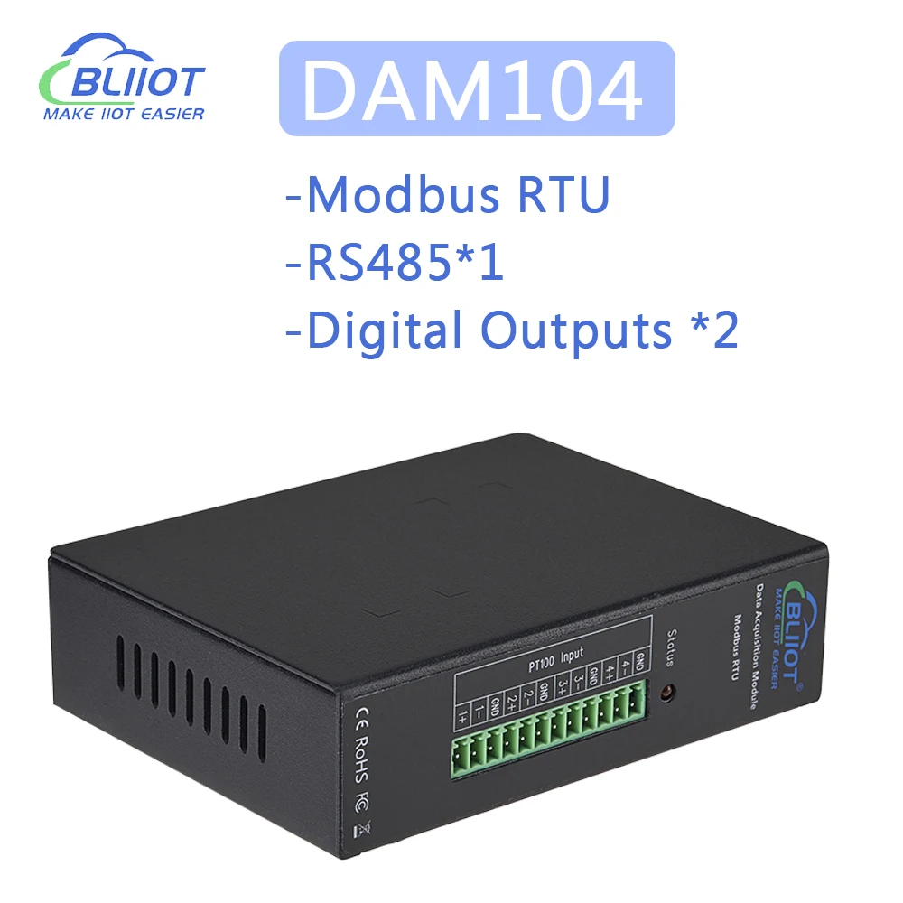 100 Sets BLiiot 2 Digital Output RS485  PLC HMI modbus Industrial Automation Energy switching control DAM104