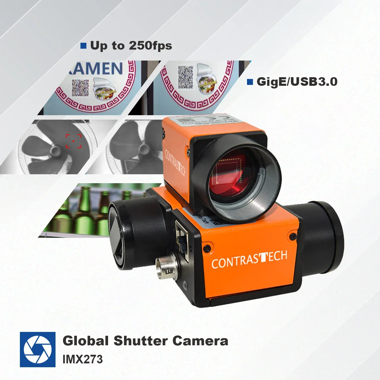 High FPS Speed 1.6MP 250fps 12bit GigE Vision USB Camera Module Machine Vision OCR Camera for Accurate Measurement