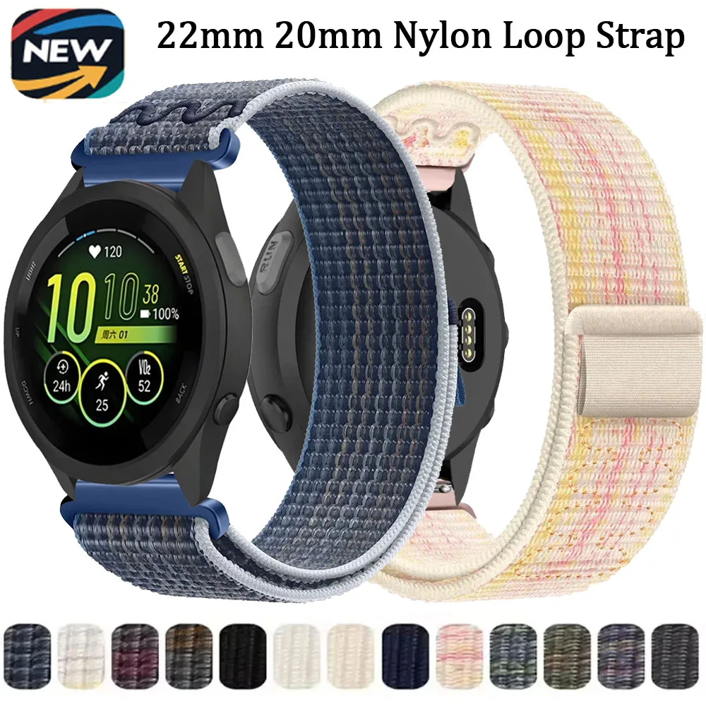 �y�Z�[�����z22mm 20mm �i�C�������[�v�X�g���b�v Garmin Forerunner 265 165 55 965 970�p ���X�g�o���h Garmin Vivomove 5 6/Venu 3 2/Active 5 6�p