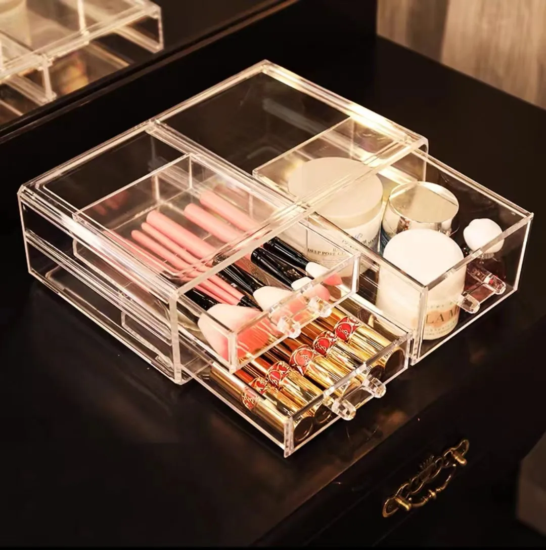 Acrylic Pen Book Document Pencil Storage Holder Desktop Organizer Case School Office Stationery Cosmetics Marker Storage Box