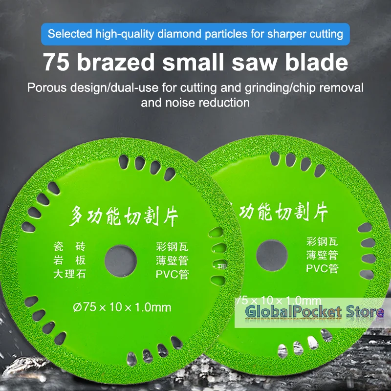 

75mm Glass Cutting Discs 3 Inch 10mm Diamond Marble Saw Blades Jade Crystal Wine Bottles Grinding Cutting Grinding Discs Tools