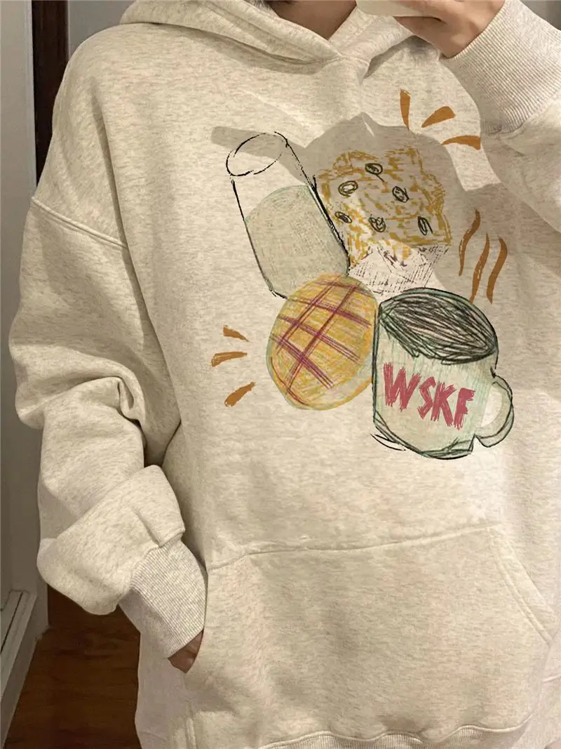 بلوزة من الصوف مع قبعة ملابس الربيع النسائية الخريف خمر الأوروبية الأمريكية المتخصصة الجمالية جيوب كبيرة Y2K دائم جميل