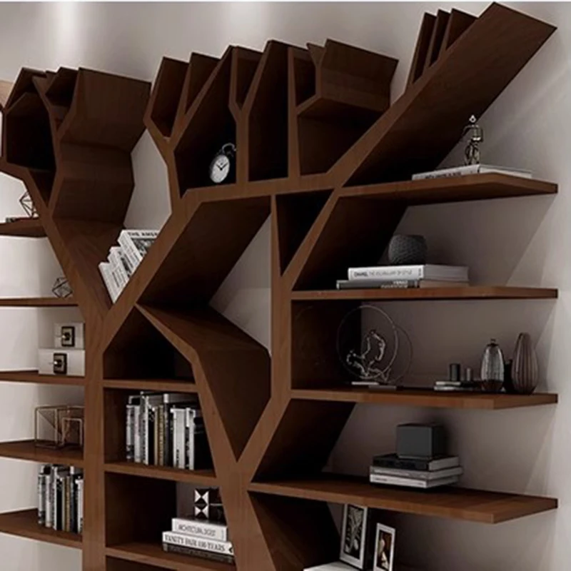 Display Book Shelves Wood Tree Bookshelf Storage Living Room Bookends Library Buffet Cabinet Estanteria Madera Room Furniture