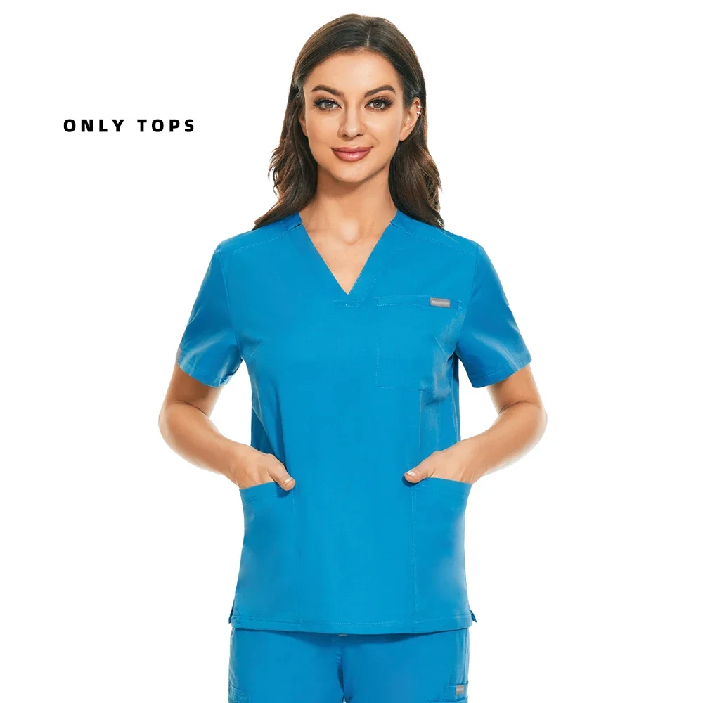 Men Scrub Tops Medical Uniforms Dentist Overalls Nurse Clothes Lab Workwear Unisex Doctor Nurse Costume Dentistry Surgical Shirt