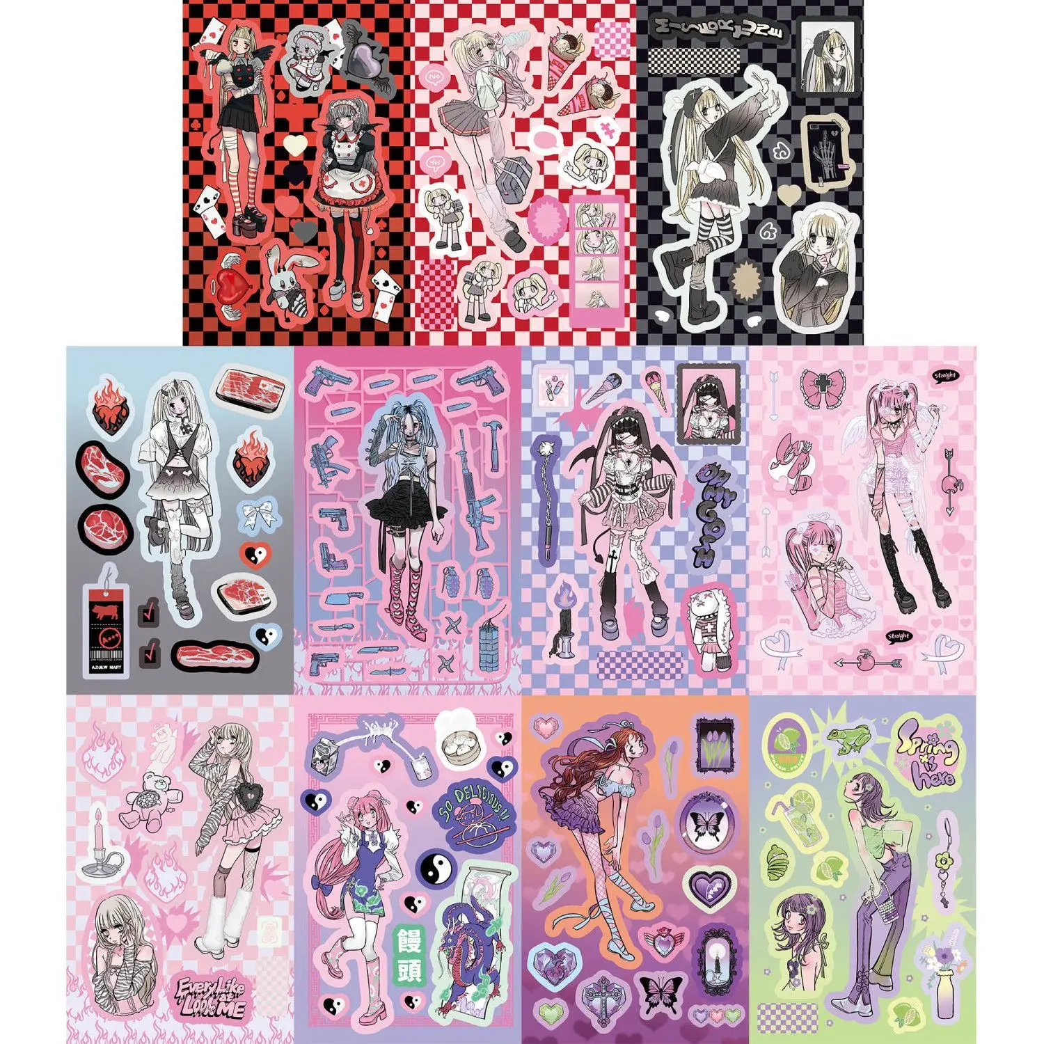 1/11/44 قطعة كتاب ملصقات دومي 44 ورقة من الصفحات الداخلية لشخصيات كورية لتقوم بها بنفسك حالات الهاتف زينة حساب Instagram