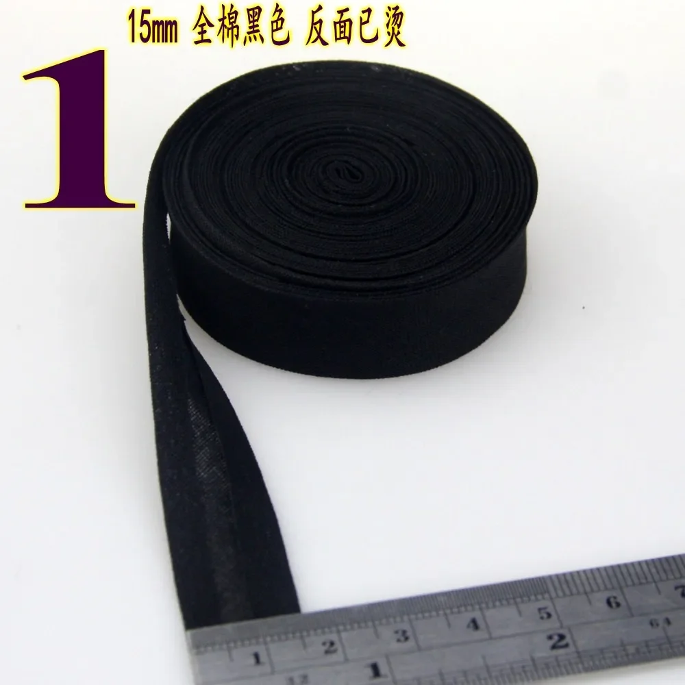 12/15mm 25 yard Fold Cotton Bias Tape Webbing Flange Piping Trim Binding Covered Insertion Tap Sewing Textile Clothes Ribbon