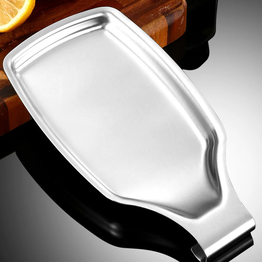 

Stainless Steel Spoon Rest Holder Tray Rice Storage Plate Tableware Stand Organizer Rests