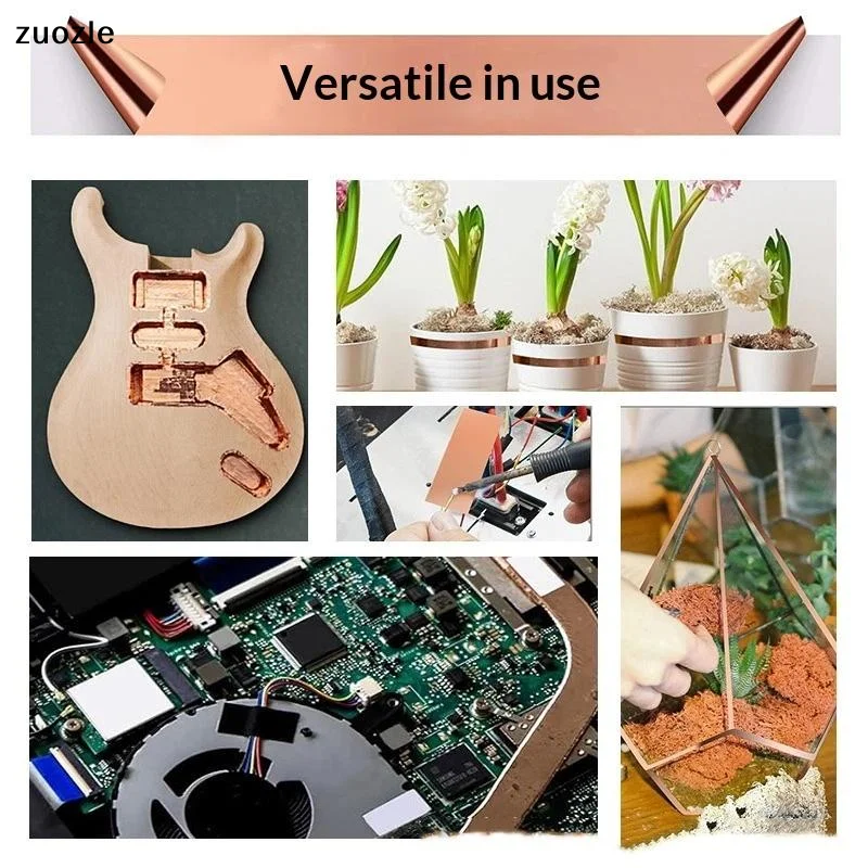exquisite20M DIY Copper Foil Tape EMI Shielding Doubel Side Conductive Repair Adhesive Tape SnailElectronic accessories