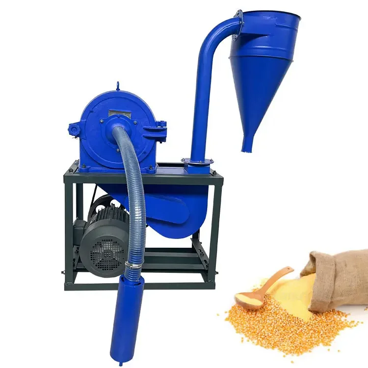 Chinese factory auto flour feed making corn shredder burr grinder 2 in 1 automatical rice mill machine produced by Backbone