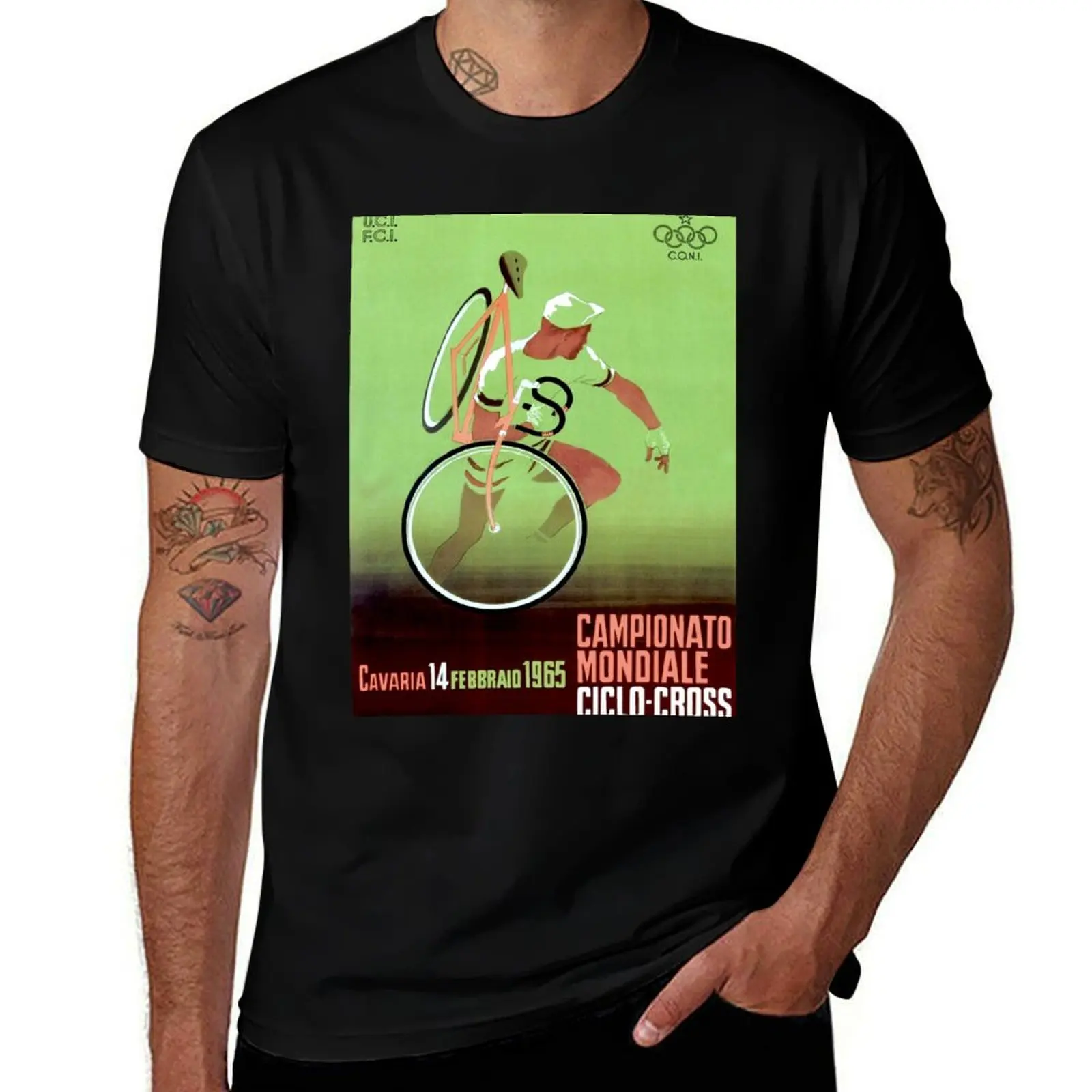 CYCLO-CROSS; Vintage Bicycle Racing Print T-Shirt clothes quick drying customizeds designer t shirt men