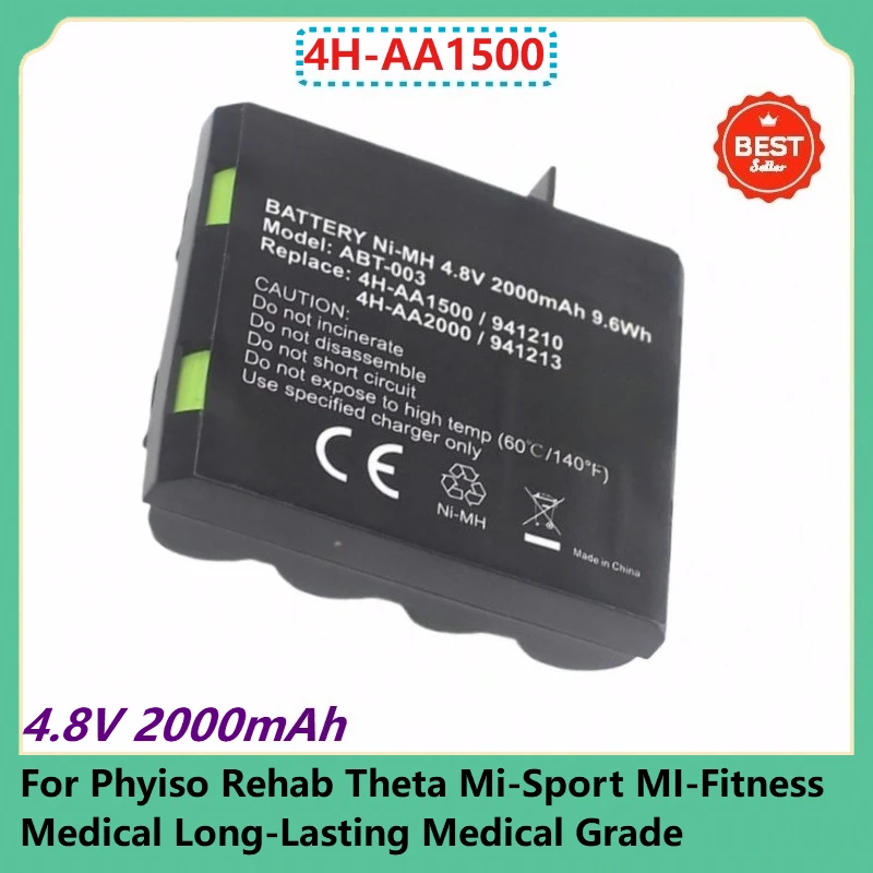 4H-AA1500 941210 Rechargeable Battery 4.8V 2000mAh For Phyiso Rehab Theta Mi-Sport MI-Fitness Medical Long-Lasting Medical Grade