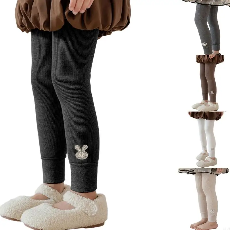 Breathable Stretchy Leggings With ‌Cheerful Crowns Design Stylish Cropped Leggings Pair Perfect for Sports & Play time A2UB