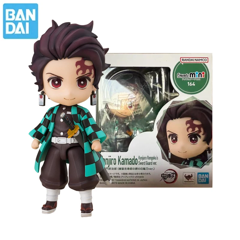 

9CM Bandai Original Figuarts Mini Demon Slayer Kamado Tanjirou Rengoku Kyoujurou Anime Action Figures Toys for Kids Gifts