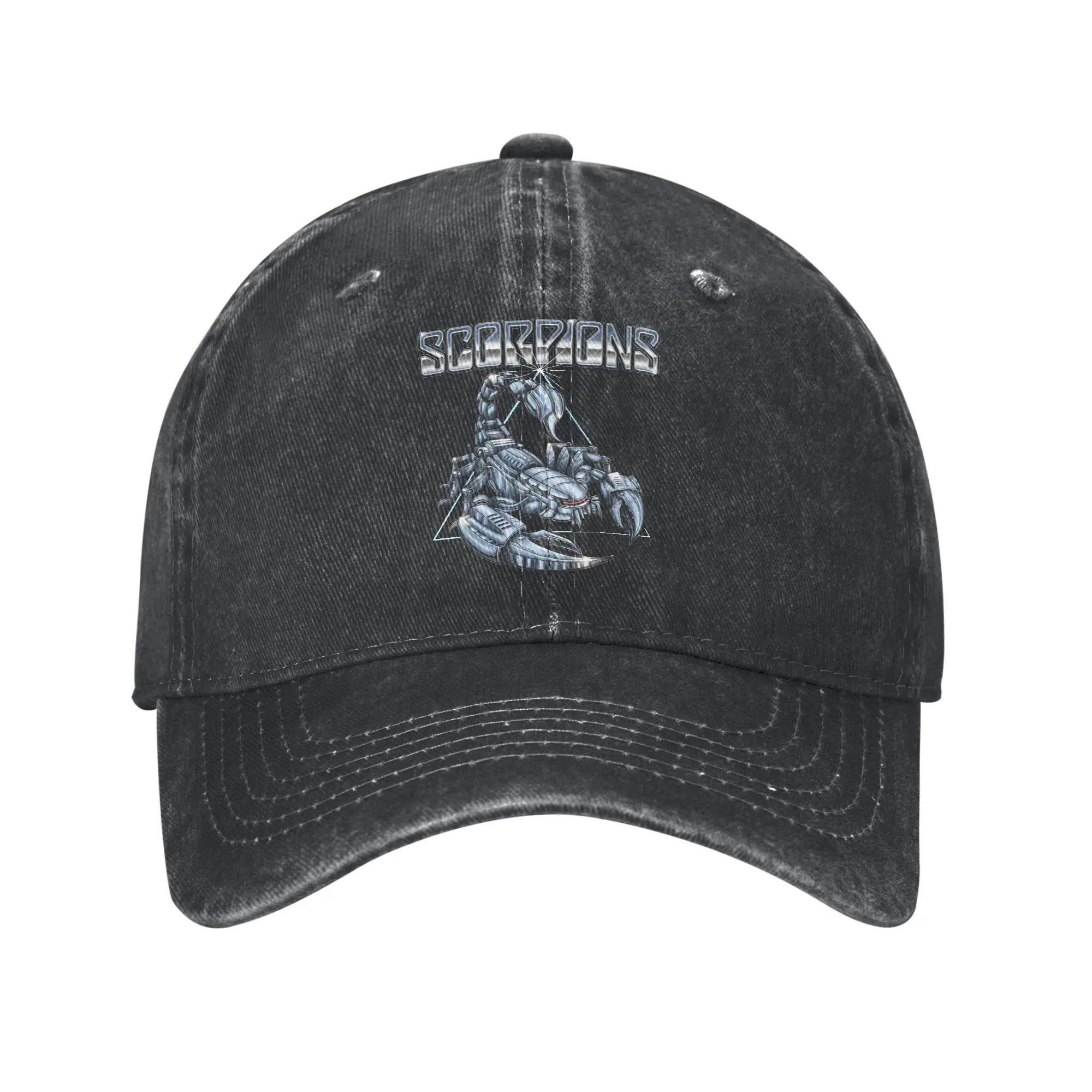 

Scorpions European Tour 2025 Baseball Cap Sun Hiking Fishing Sunscreen Washed Hip Hop Hats Custom Logo Snapback Cap