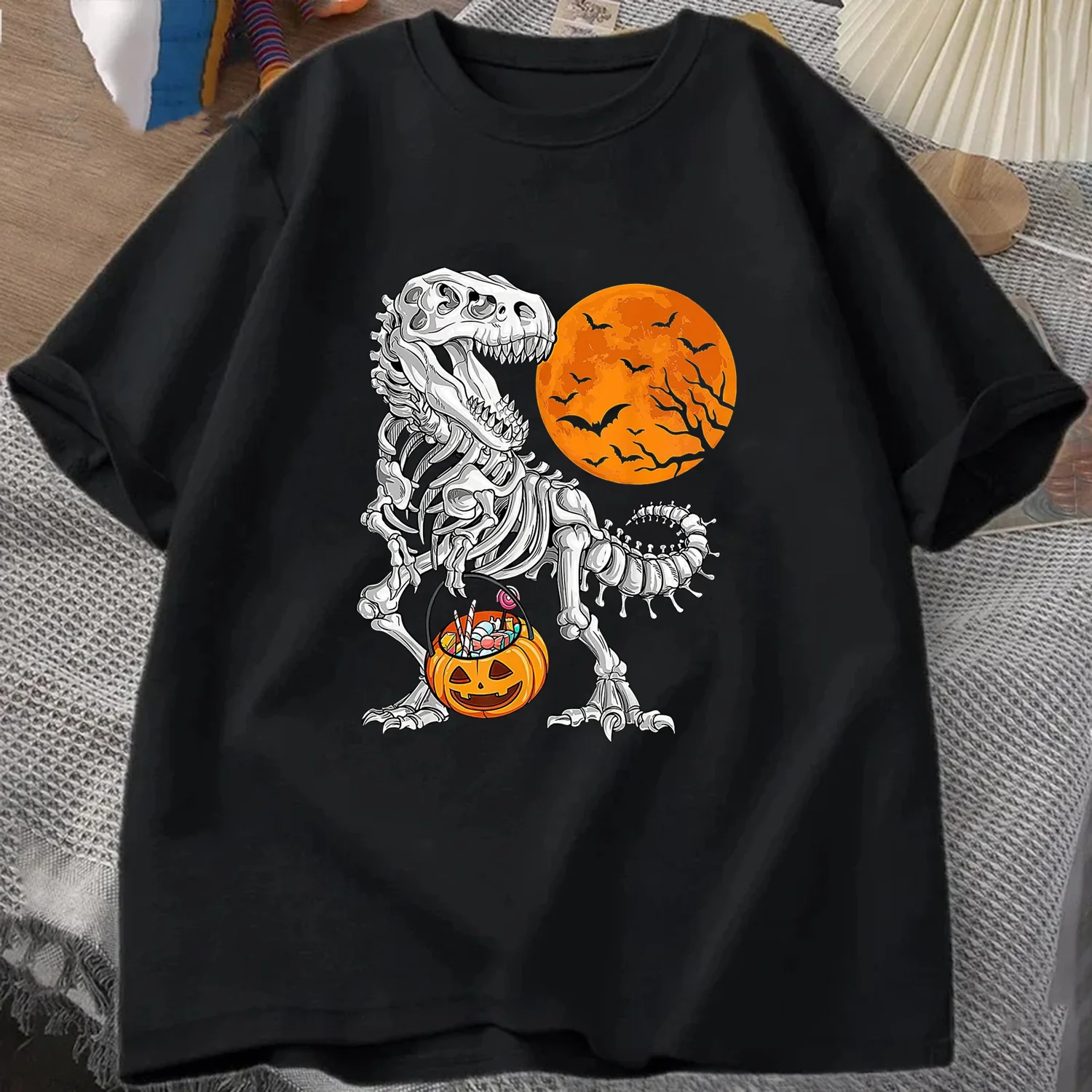 ديناصور هالوين تي شيرت رجالي الصيف رياضية س الرقبة البلوز قصيرة الأكمام بلايز القطن ملابس رياضية كاجوال موضة الشارع الشهير #1